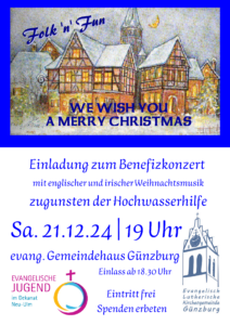 Benefizkonzert mit englischer und irischer Weihnachtsmusik @ Evang. Gemeindehaus Günzburg